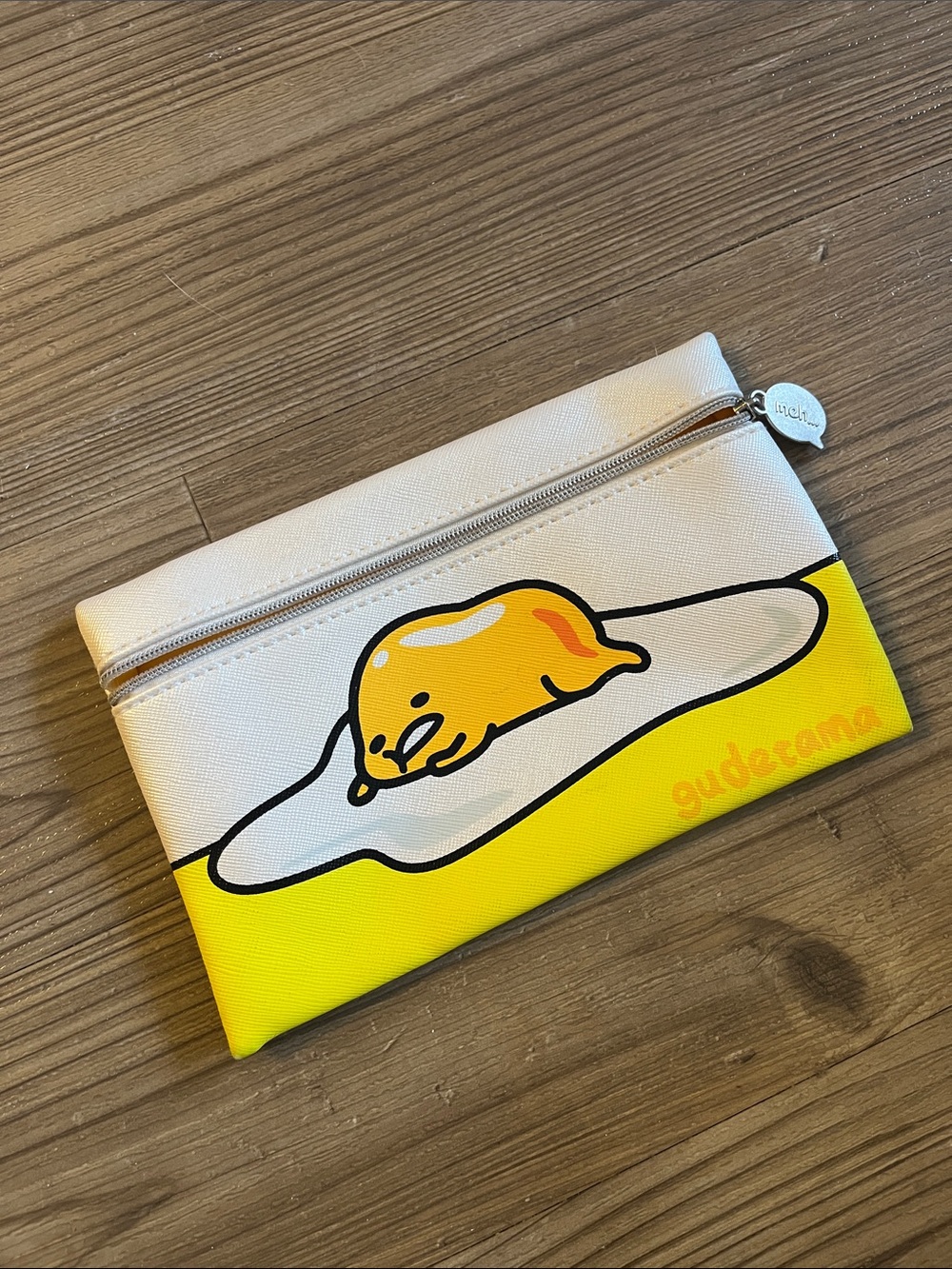 Gudetama Canvas Zip Pouch in Yellow & White